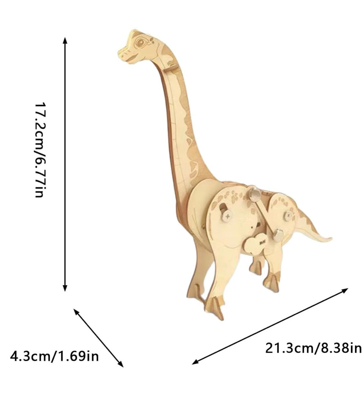 3D Holzpuzzle - Dino Motive - Mechanisch Aufziehbar