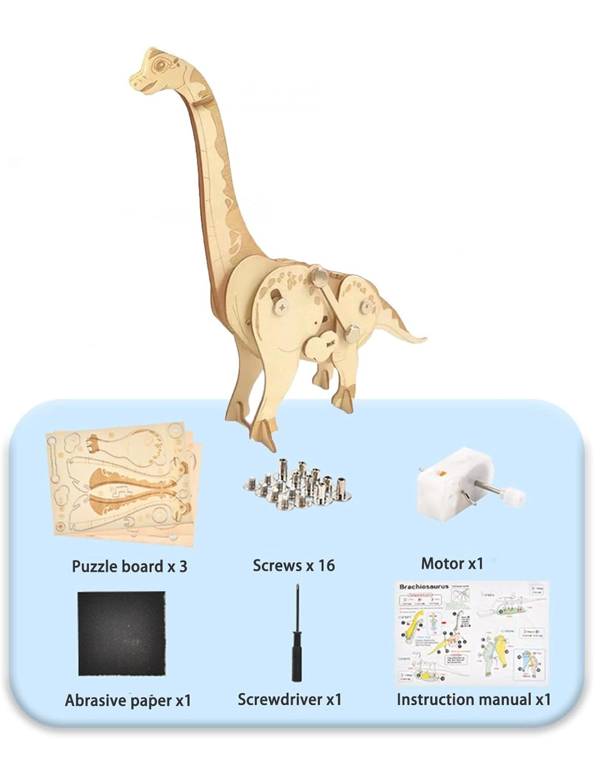 3D Holzpuzzle - Dino Motive - Mechanisch Aufziehbar