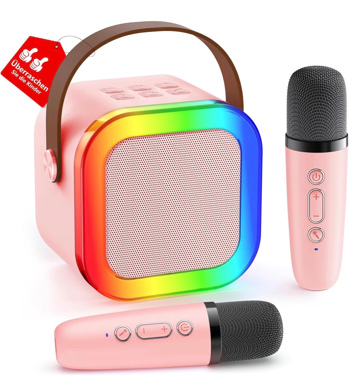 Bluetooth Lautsprecher für Kinder mit zwei Mikrofonen für Karaoke