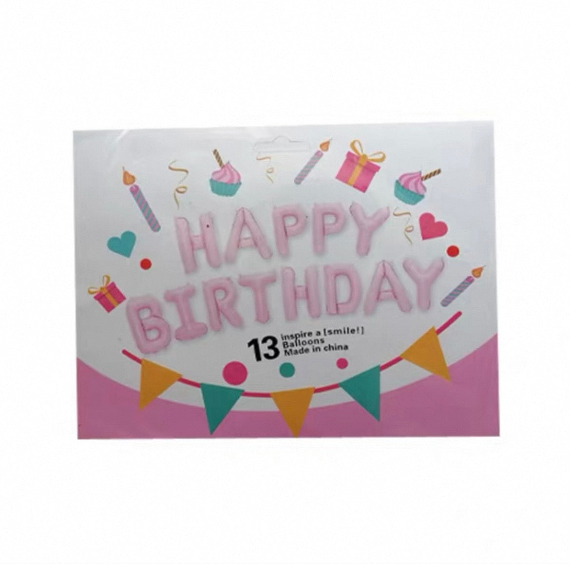 Happy Birthday Folienballon Set – 13 Buchstaben Ballons zum Aufblasen (Geburtstagsdeko)