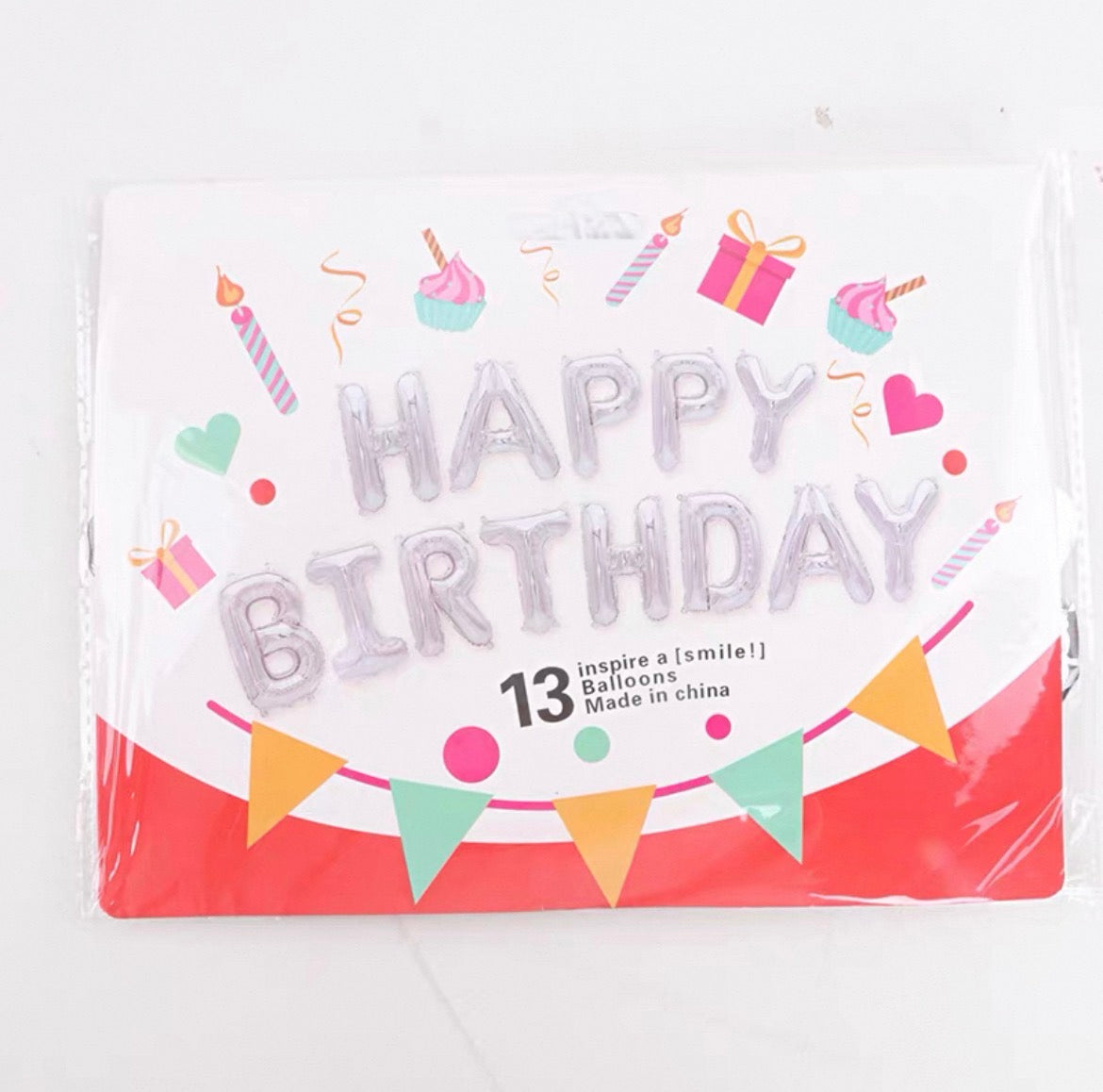 Happy Birthday Folienballon Set – 13 Buchstaben Ballons zum Aufblasen (Geburtstagsdeko)