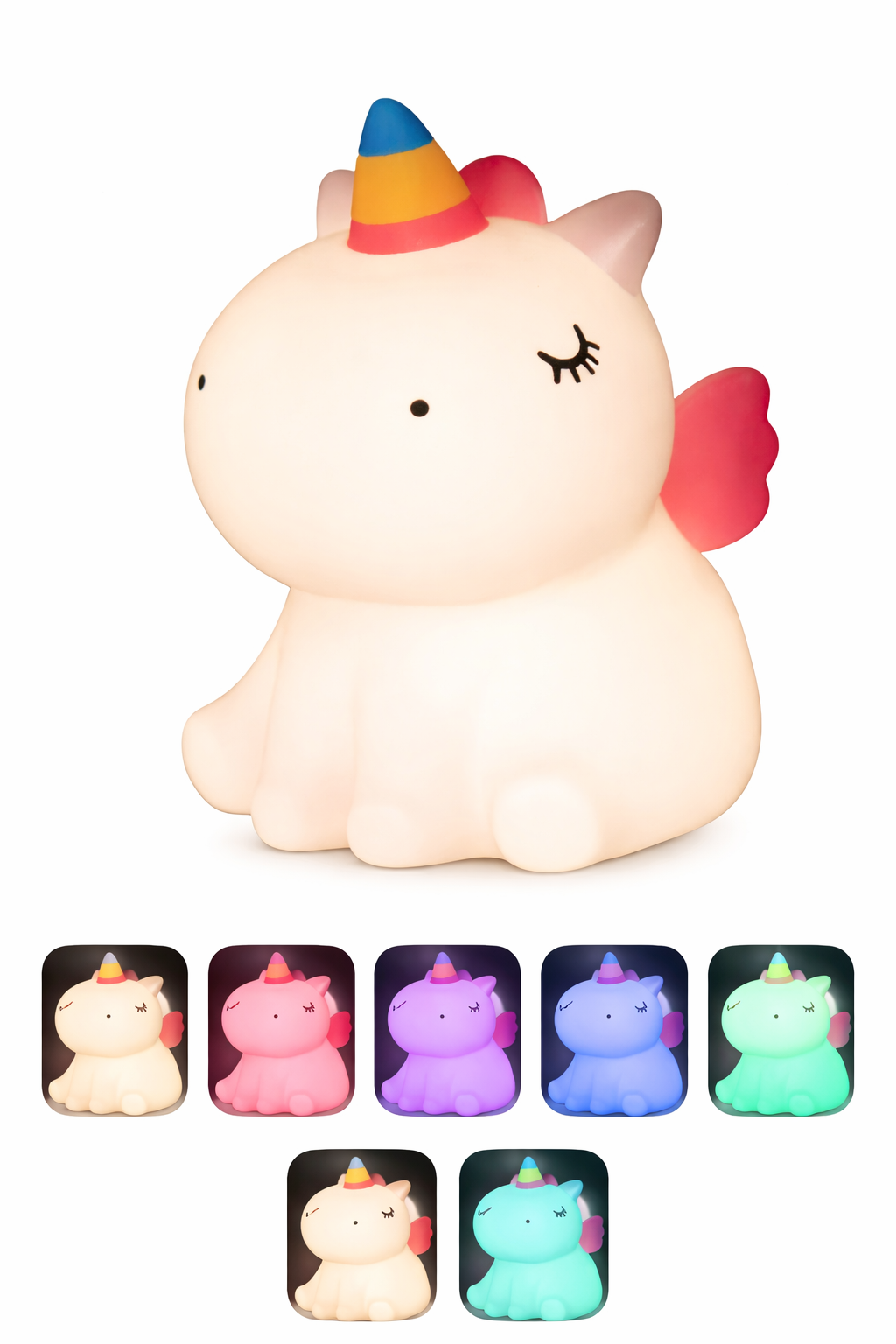 Silikon - LED - Nachtlampe Einhorn - Mehrfarbig - Touch gesteuert